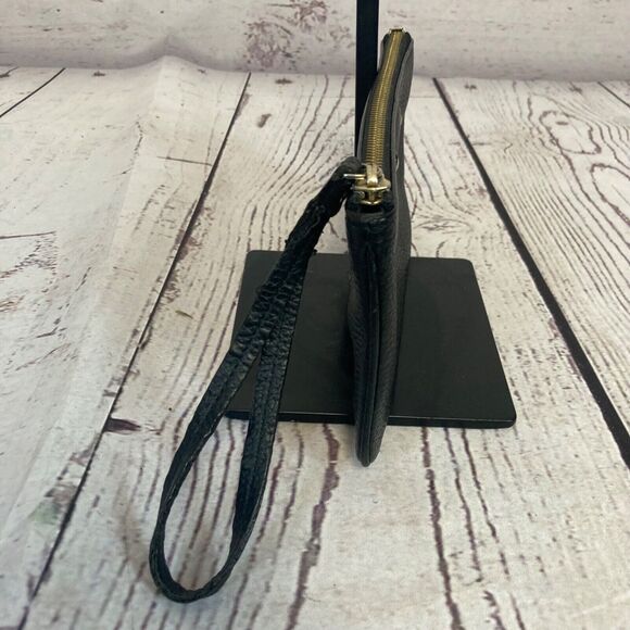 Kate Spade‎ Pebbled Leather Wristlet Pouch Wallet Clutch Black Chic Preppy - Picture 9 of 16